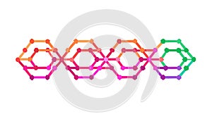 Pink and Green Geometric Chain Pattern Vector, vector design Generative AI