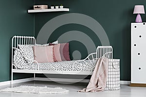Pink and green girl`s room