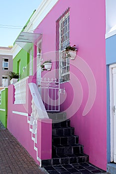 Pink and Green House front