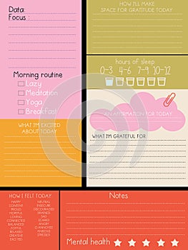 Pink green Daily planner, Day planner, Date, Habit tracker