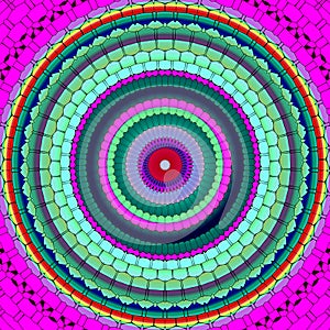 Pink green roudn mandala pattern texture