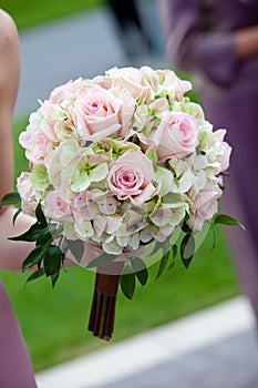 Pink and green Wedding Bouquet
