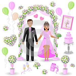 Pink-green wedding design