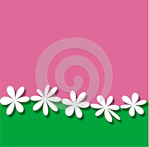 Růžový zelený bílý květina rám tapeta na plochu 
