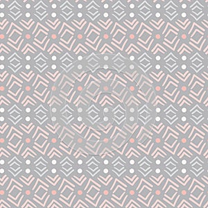 Pink and grey abstract seamless vector pattern