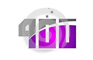 pink grey number 400 for logo icon design