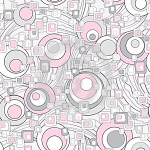 Pink and grey seamless circle background