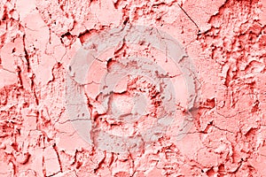 Pink grunge cracked concrete wall texture background