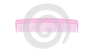 pink hair brush on white background