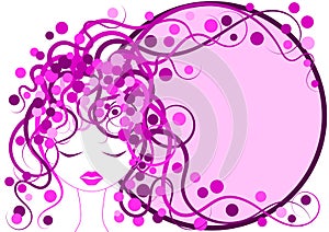 Pink Hair Girl Frame border