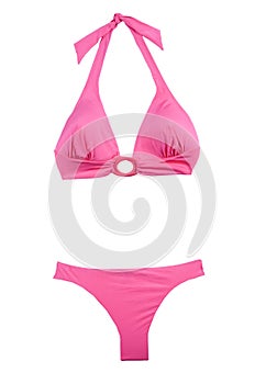 Pink halter bikini