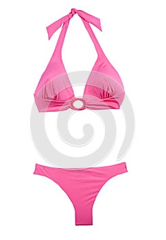 Pink halter bikini photo
