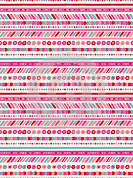 Pink hand drawn striped pattern