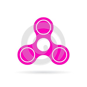 Pink hand spinner vector icon