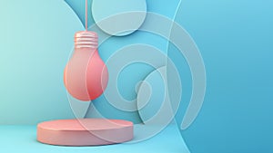 Pink hanging lightbulb