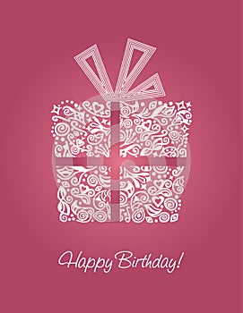 Pink Happy Birthday card