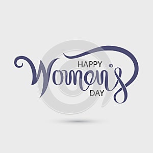 Pink Happy International Women`s Day Typographical Design Elements.International Women`s day symbol. Minimalistic design for