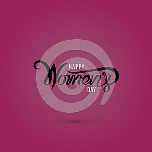 Pink Happy Women`s Day Typographical Design Elements.