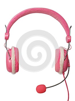 Pink headphone isolated