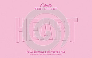 Pink heart 3d editable text effect in neomorphic neomophisme emboss style