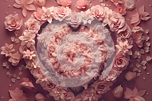 Pink heart backdrop for newborn photography. Ai generated