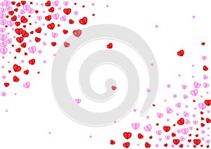 Pink Heart Background White Vector. Wedding Texture Confetti. Fond Drop Frame. Tender Confetti Bright Pattern.