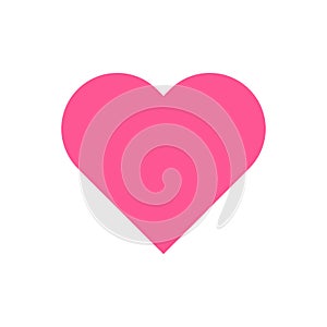 pink heart basic 2d shapes isolated, 2d shape symbol of love
