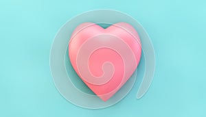 pink heart on blue background