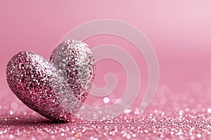 Pink heart design on background Ai photo