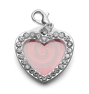 Pink Heart Dog Tag