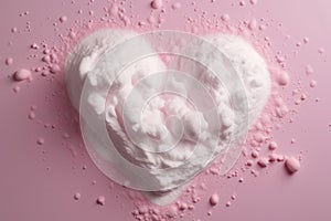 Pink heart foam shape. Generate Ai