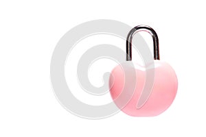 pink heart padlock valentine day concept