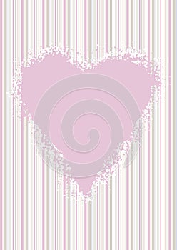 Pink heart on pastel candy stripes