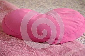 Pink heart pillow
