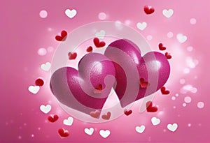 pink heart with pink background