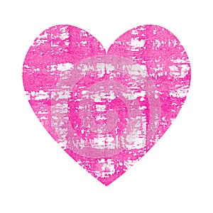 Pink Heart with Rough Watercolor Texture