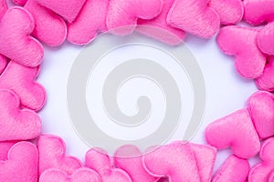 Pink heart shape decoration background with blank copy space for text. Love, Wedding, Romantic and Happy Valentineâ€™ s day