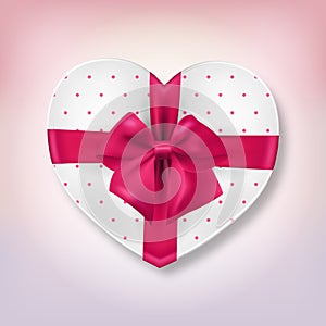 Pink heart shape gift box