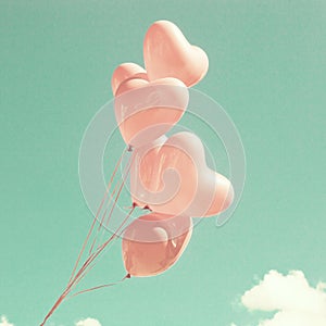 Pink Heart-shaped balloons