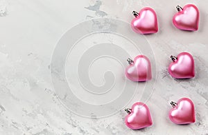 Pink Heart-shaped Christmas ornaments