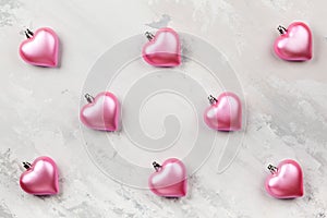 Pink Heart-shaped Christmas ornaments