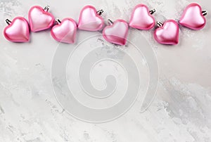 Pink Heart-shaped Christmas ornaments