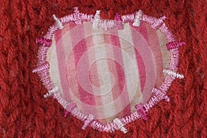 Pink heart shaped patch