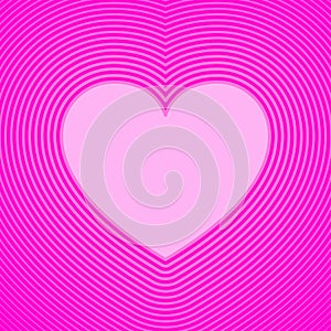 Pink heart symbol with offset lines photo