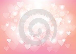 Pink Heart Valentine`s Day Background