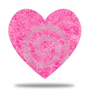 Pink Heart with Watercolor Texture