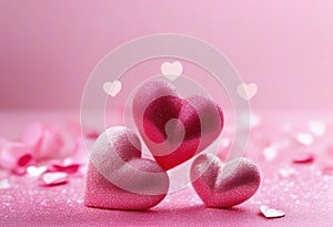 pink heart with and white background