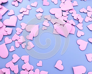 Pink hearts - 3d illustration