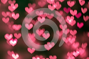 Pink hearts bokeh background.