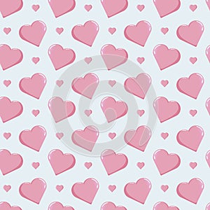 Pink Hearts Diagonal Pattern Valentine
